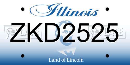 ZKD2525 Illinois License Plate
