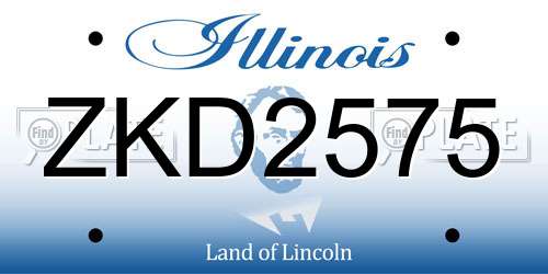 ZKD2575 Illinois License Plate