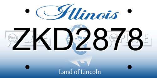 ZKD2878 Illinois License Plate