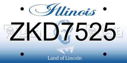 ZKD7525 Illinois License Plate