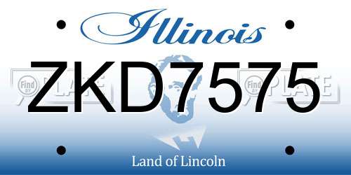 ZKD7575 Illinois License Plate