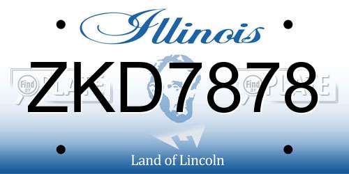 ZKD7878 Illinois License Plate
