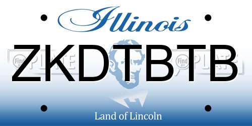 ZKDTBTB Illinois License Plate