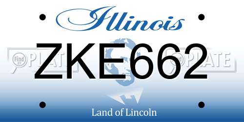 ZKE662 Illinois License Plate