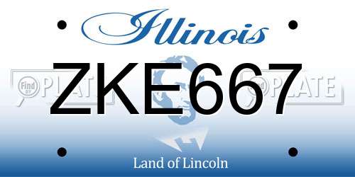 ZKE667 Illinois License Plate