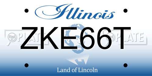 ZKE66T Illinois License Plate
