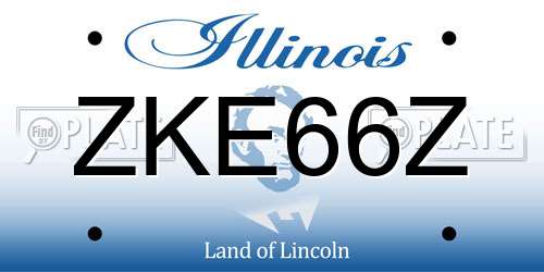 ZKE66Z Illinois License Plate