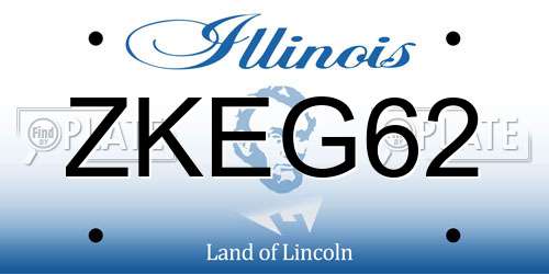 ZKEG62 Illinois License Plate