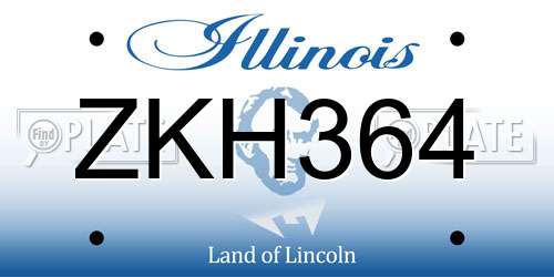 ZKH364 Illinois License Plate