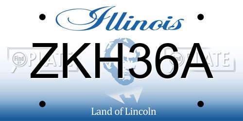 ZKH36A Illinois License Plate