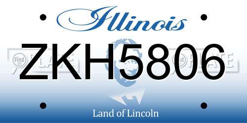 ZKH5806 Illinois License Plate