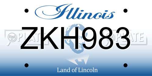 ZKH983 Illinois License Plate