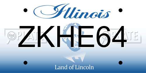 ZKHE64 Illinois License Plate