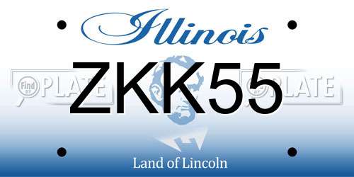 ZKK55 Illinois License Plate