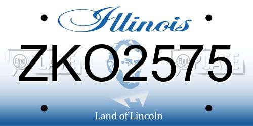 ZKO2575 Illinois License Plate