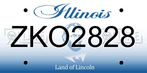 ZKO2828 Illinois License Plate