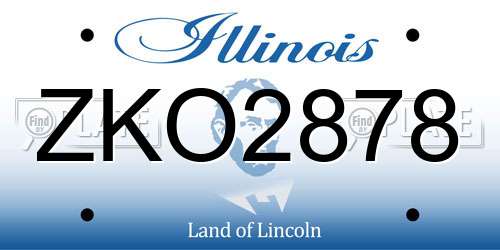 ZKO2878 Illinois License Plate