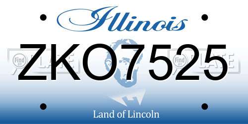 ZKO7525 Illinois License Plate