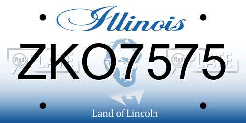 ZKO7575 Illinois License Plate