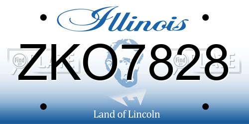 ZKO7828 Illinois License Plate