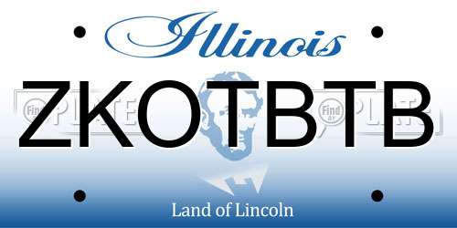 ZKOTBTB Illinois License Plate