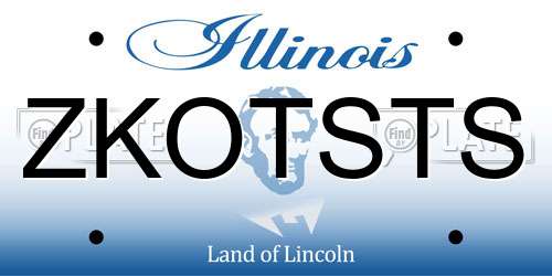 ZKOTSTS Illinois License Plate