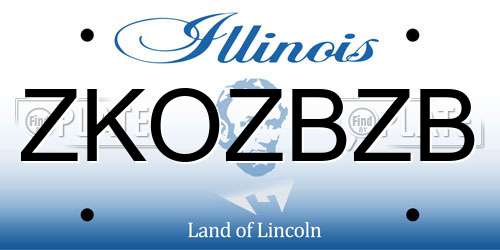 ZKOZBZB Illinois License Plate