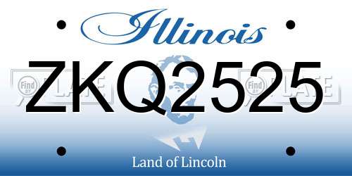 ZKQ2525 Illinois License Plate