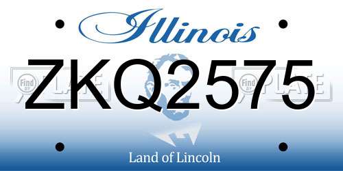 ZKQ2575 Illinois License Plate