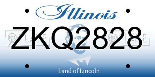 ZKQ2828 Illinois License Plate