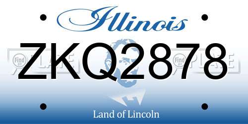 ZKQ2878 Illinois License Plate