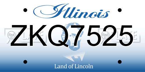 ZKQ7525 Illinois License Plate