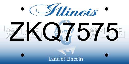 ZKQ7575 Illinois License Plate