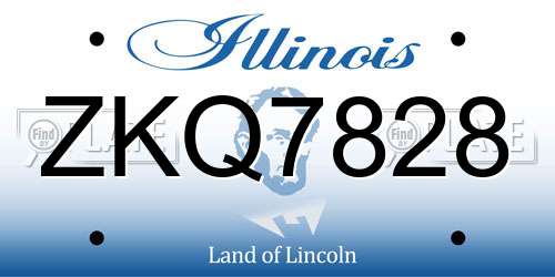 ZKQ7828 Illinois License Plate