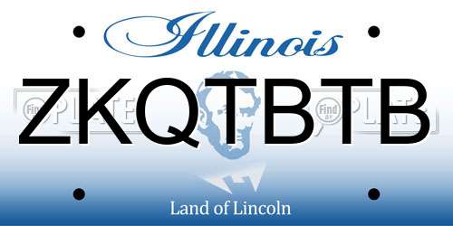 ZKQTBTB Illinois License Plate