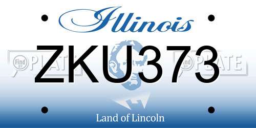 ZKU373 Illinois License Plate