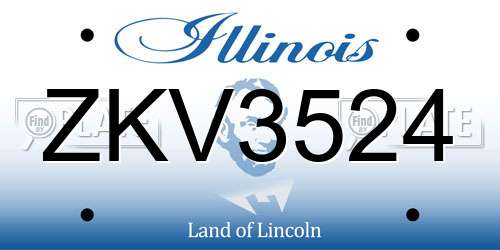 ZKV3524 Illinois License Plate