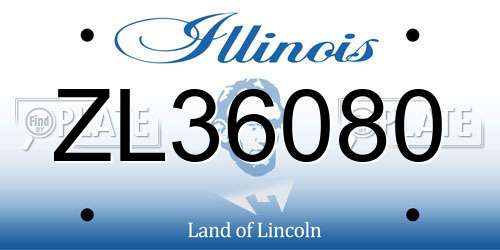 ZL36080 Illinois License Plate