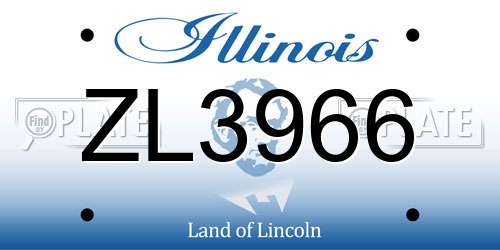 ZL3966 Illinois License Plate