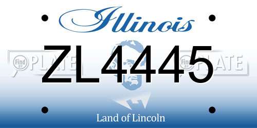 ZL4445 Illinois License Plate