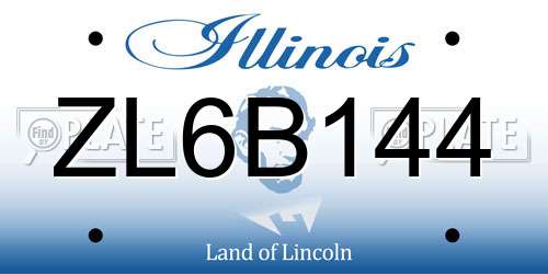 ZL6B144 Illinois License Plate