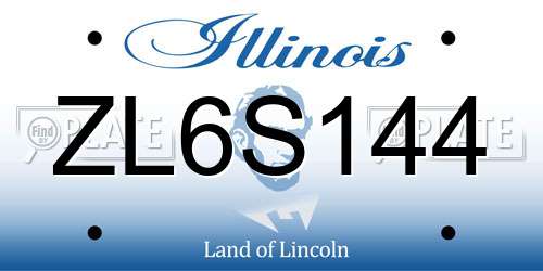 ZL6S144 Illinois License Plate