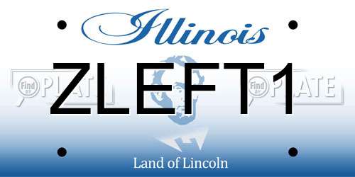 ZLEFT1 Illinois License Plate