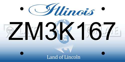 ZM3K167 Illinois License Plate
