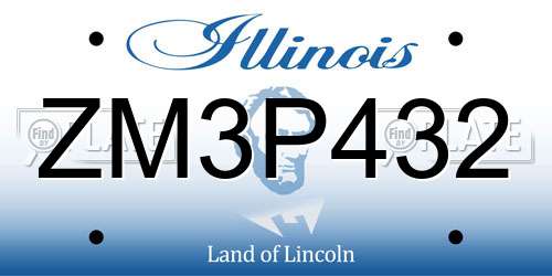 ZM3P432 Illinois License Plate