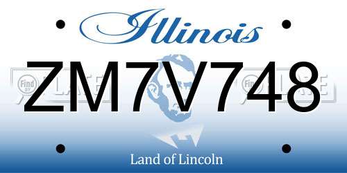 ZM7V748 Illinois License Plate