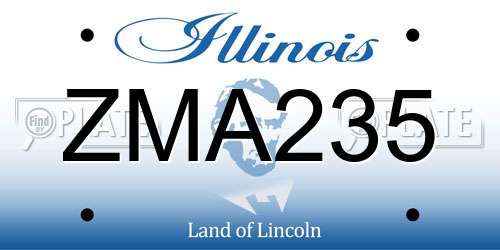 ZMA235 Illinois License Plate