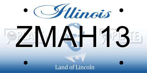 ZMAH13 Illinois License Plate