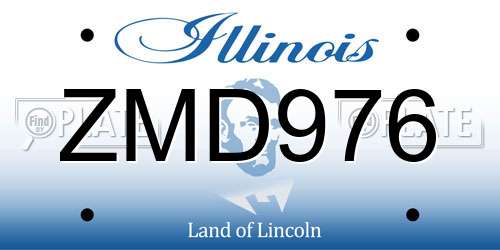 ZMD976 Illinois License Plate