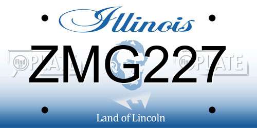 ZMG227 Illinois License Plate